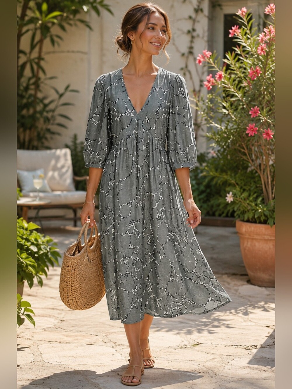 Ba&sh Silk Midi Dress S